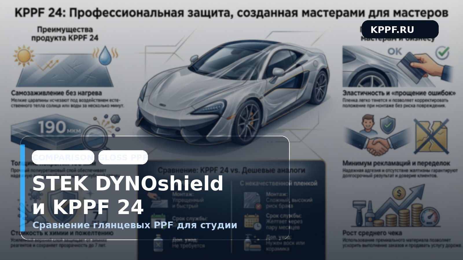 STEK DYNOshield и KPPF 24: сравнение глянцевых PPF STEK DYNOshield и KPPF 24: сравнение глянцевых PPF